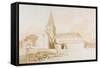 Notre Dame Sur L'Eau, Domfront, Normandy, C.1820 (Brown Wash and Graphite on Paper)-John Sell Cotman-Framed Stretched Canvas