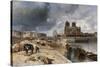 Notre-Dame vue du quai de la Tournelle-Johan-Barthold Jongkind-Stretched Canvas