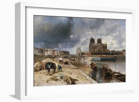 Notre-Dame vue du quai de la Tournelle-Johan-Barthold Jongkind-Framed Giclee Print