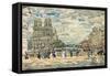 Notre Dame (W/C & Gouache over Graphite on Paper)-Maurice Brazil Prendergast-Framed Stretched Canvas