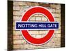 Notting Hill Gate Sign - Subway Station Sign - London - UK - England - United Kingdom - Europe-Philippe Hugonnard-Mounted Photographic Print