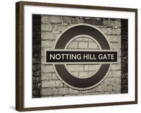 Notting Hill Gate Sign - Subway Station Sign - London - UK - England - United Kingdom - Europe-Philippe Hugonnard-Framed Photographic Print