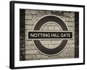 Notting Hill Gate Sign - Subway Station Sign - London - UK - England - United Kingdom - Europe-Philippe Hugonnard-Framed Photographic Print