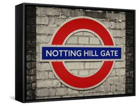 Notting Hill Gate Sign - Subway Station Sign - London - UK - England - United Kingdom - Europe-Philippe Hugonnard-Framed Stretched Canvas