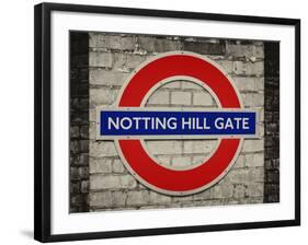 Notting Hill Gate Sign - Subway Station Sign - London - UK - England - United Kingdom - Europe-Philippe Hugonnard-Framed Photographic Print