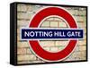 Notting Hill Gate Sign - Subway Station Sign - London - UK - England - United Kingdom - Europe-Philippe Hugonnard-Framed Stretched Canvas