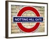 Notting Hill Gate Sign - Subway Station Sign - London - UK - England - United Kingdom - Europe-Philippe Hugonnard-Framed Photographic Print