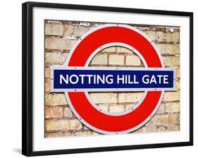 Notting Hill Gate Sign - Subway Station Sign - London - UK - England - United Kingdom - Europe-Philippe Hugonnard-Framed Photographic Print