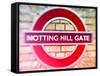 Notting Hill Gate Sign - Subway Station Sign - London - UK - England - United Kingdom - Europe-Philippe Hugonnard-Framed Stretched Canvas