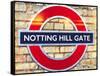 Notting Hill Gate Sign - Subway Station Sign - London - UK - England - United Kingdom - Europe-Philippe Hugonnard-Framed Stretched Canvas