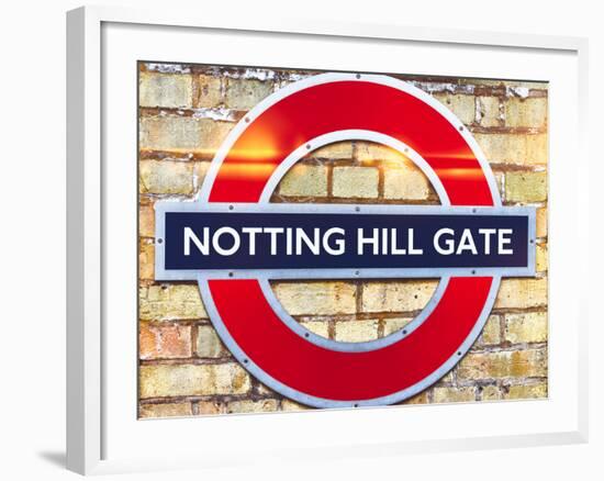 Notting Hill Gate Sign - Subway Station Sign - London - UK - England - United Kingdom - Europe-Philippe Hugonnard-Framed Photographic Print