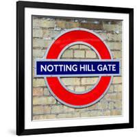 Notting Hill Gate Sign - Subway Station Sign - London - UK - England - United Kingdom - Europe-Philippe Hugonnard-Framed Photographic Print