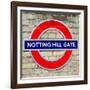 Notting Hill Gate Sign - Subway Station Sign - London - UK - England - United Kingdom - Europe-Philippe Hugonnard-Framed Photographic Print