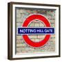 Notting Hill Gate Sign - Subway Station Sign - London - UK - England - United Kingdom - Europe-Philippe Hugonnard-Framed Photographic Print