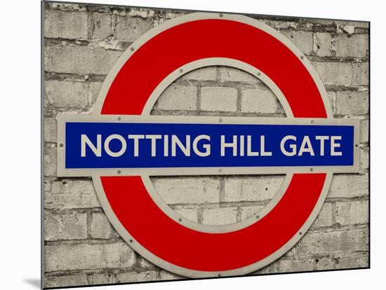 Notting Hill Gate Sign - Subway Station Sign - London - UK - England - United Kingdom - Europe-Philippe Hugonnard-Mounted Photographic Print