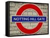 Notting Hill Gate Sign - Subway Station Sign - London - UK - England - United Kingdom - Europe-Philippe Hugonnard-Framed Stretched Canvas