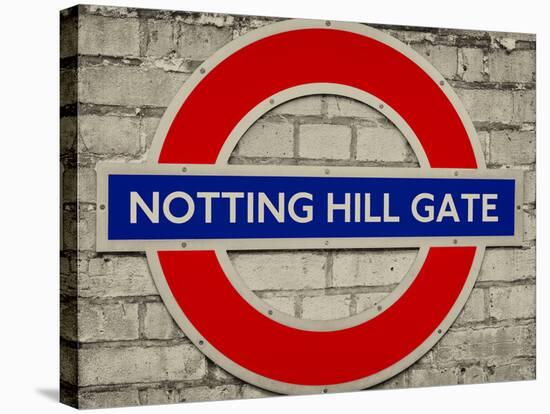 Notting Hill Gate Sign - Subway Station Sign - London - UK - England - United Kingdom - Europe-Philippe Hugonnard-Stretched Canvas