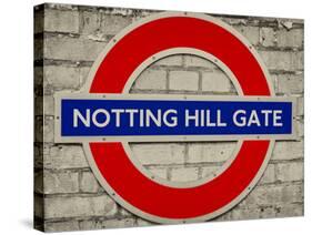 Notting Hill Gate Sign - Subway Station Sign - London - UK - England - United Kingdom - Europe-Philippe Hugonnard-Stretched Canvas