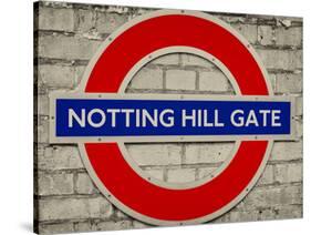 Notting Hill Gate Sign - Subway Station Sign - London - UK - England - United Kingdom - Europe-Philippe Hugonnard-Stretched Canvas