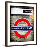 Notting Hill Gate Sign - Subway Station Sign - London - UK - England - United Kingdom - Europe-Philippe Hugonnard-Framed Photographic Print