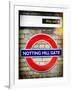 Notting Hill Gate Sign - Subway Station Sign - London - UK - England - United Kingdom - Europe-Philippe Hugonnard-Framed Photographic Print