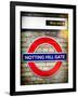 Notting Hill Gate Sign - Subway Station Sign - London - UK - England - United Kingdom - Europe-Philippe Hugonnard-Framed Photographic Print