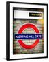 Notting Hill Gate Sign - Subway Station Sign - London - UK - England - United Kingdom - Europe-Philippe Hugonnard-Framed Premium Photographic Print