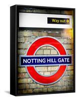 Notting Hill Gate Sign - Subway Station Sign - London - UK - England - United Kingdom - Europe-Philippe Hugonnard-Framed Stretched Canvas