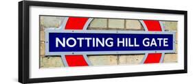 Notting Hill Gate Sign - Subway Station Sign - London - UK - England - United Kingdom - Europe-Philippe Hugonnard-Framed Photographic Print