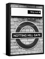 Notting Hill Gate Sign - Subway Station Sign - London - UK - England - United Kingdom - Europe-Philippe Hugonnard-Framed Stretched Canvas