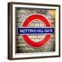 Notting Hill Gate Sign - Subway Station Sign - London - UK - England - United Kingdom - Europe-Philippe Hugonnard-Framed Photographic Print