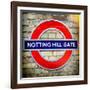 Notting Hill Gate Sign - Subway Station Sign - London - UK - England - United Kingdom - Europe-Philippe Hugonnard-Framed Photographic Print