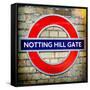 Notting Hill Gate Sign - Subway Station Sign - London - UK - England - United Kingdom - Europe-Philippe Hugonnard-Framed Stretched Canvas