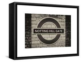 Notting Hill Gate Sign - Subway Station Sign - London - UK - England - United Kingdom - Europe-Philippe Hugonnard-Framed Stretched Canvas