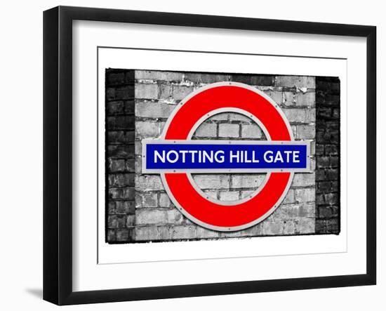 Notting Hill Gate Sign - Subway Station Sign - London - UK - England - United Kingdom - Europe-Philippe Hugonnard-Framed Art Print