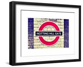 Notting Hill Gate Sign - Subway Station Sign - London - UK - England - United Kingdom - Europe-Philippe Hugonnard-Framed Art Print