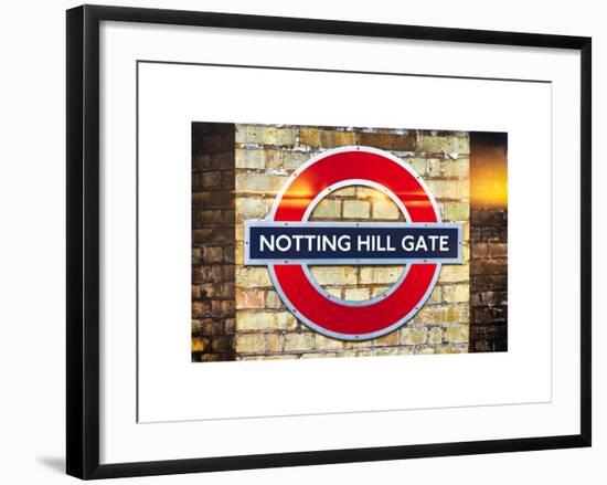 Notting Hill Gate Sign - Subway Station Sign - London - UK - England - United Kingdom - Europe-Philippe Hugonnard-Framed Art Print