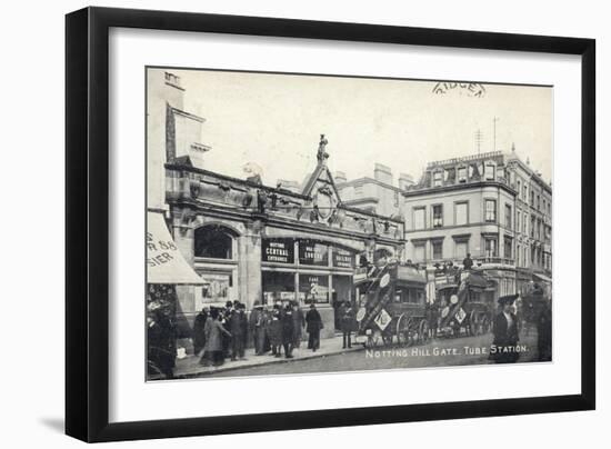 Notting Hill Gate, Tube Station, London-null-Framed Photographic Print