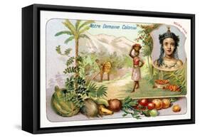 Nouka-Hiva, from a Series of Collecting Cards Depicting the Colonial Domain of France, C. 1910-null-Framed Stretched Canvas