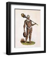 Noukahiwa Man with Tattoos-null-Framed Premium Giclee Print