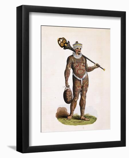 Noukahiwa Man with Tattoos-null-Framed Premium Giclee Print