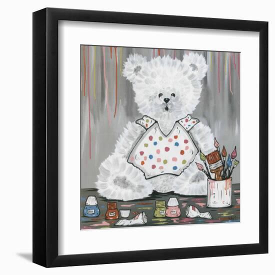 Nounours et Peinture-Willy Renoux-Framed Art Print