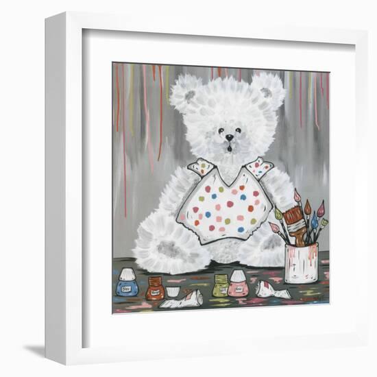 Nounours et Peinture-Willy Renoux-Framed Art Print