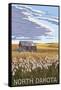 Nouth Dakota - Wheat Field and Shack-Lantern Press-Framed Stretched Canvas