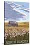 Nouth Dakota - Wheat Field and Shack-Lantern Press-Stretched Canvas