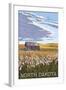 Nouth Dakota - Wheat Field and Shack-Lantern Press-Framed Art Print