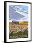 Nouth Dakota - Wheat Field and Shack-Lantern Press-Framed Art Print