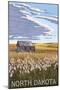 Nouth Dakota - Wheat Field and Shack-Lantern Press-Mounted Art Print
