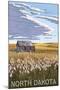 Nouth Dakota - Wheat Field and Shack-Lantern Press-Mounted Art Print