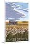 Nouth Dakota - Wheat Field and Shack-Lantern Press-Framed Art Print